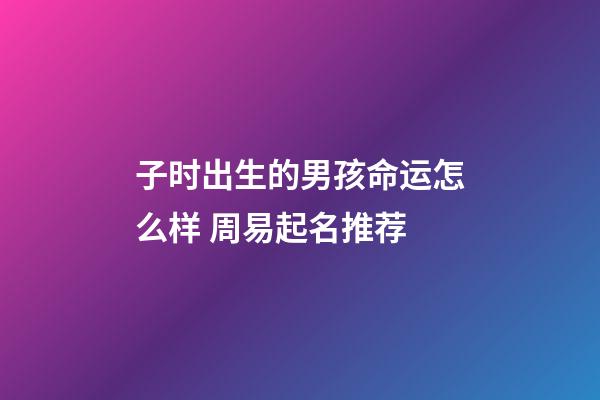 子时出生的男孩命运怎么样 周易起名推荐